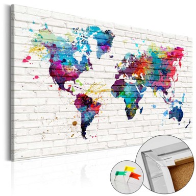 Slika na plutenoj podlozi Walls of the World [Cork Map] 90x60